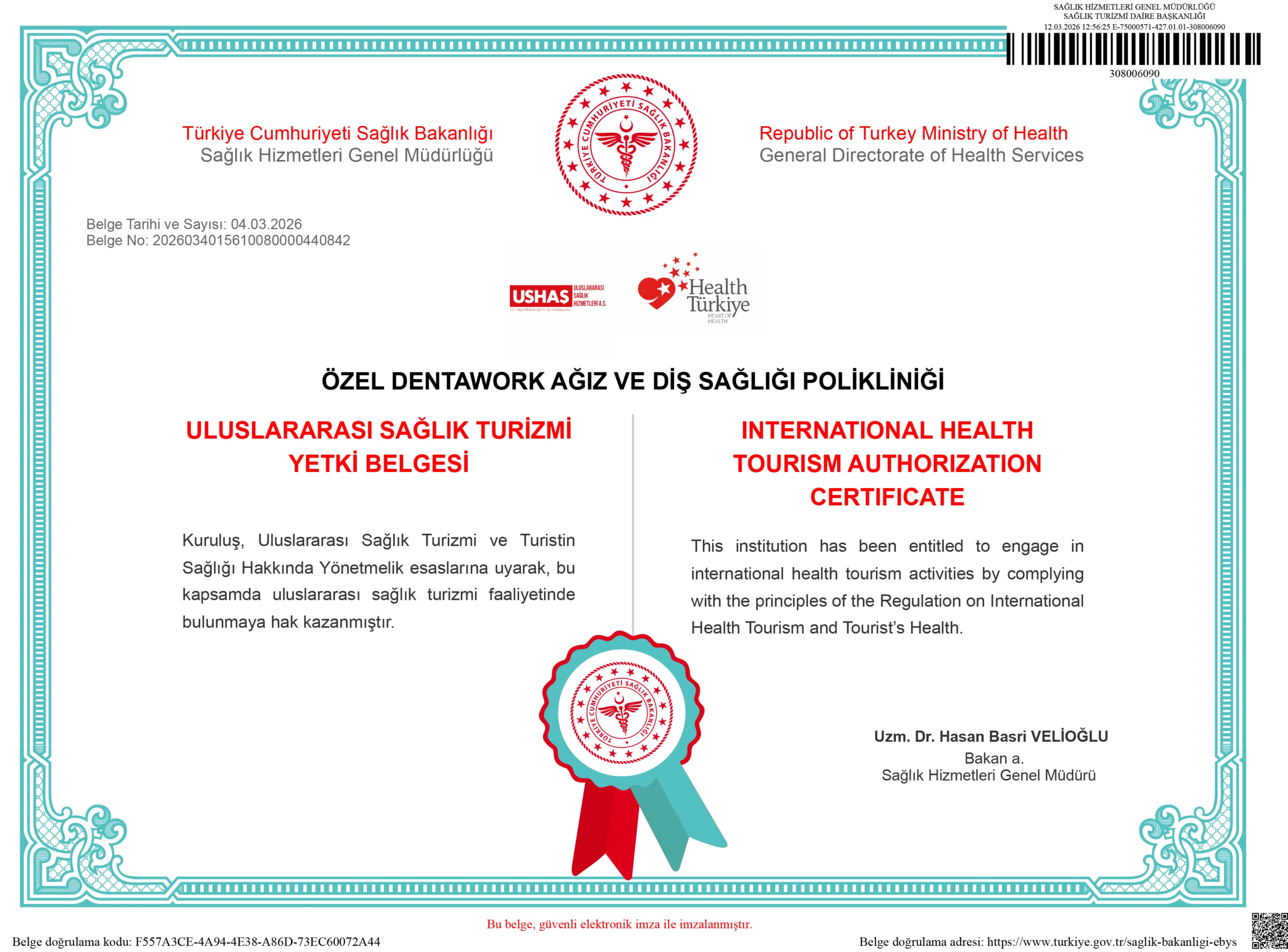 sağlık turizmi yetki belgesi